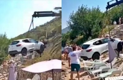 (VIDEO) Užas u Crnoj Gori: Automobil se survao na plažu punu kupača!